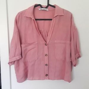 Zara, size M, Light Pink Linen